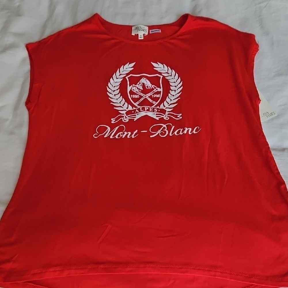 Mont Blanc Alpes Red Women's Capsleeve T Shirt